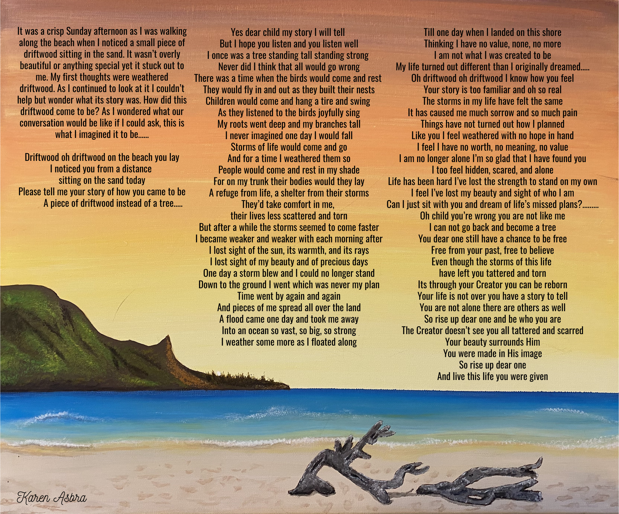 Weathered Driftwood Poem (Print)