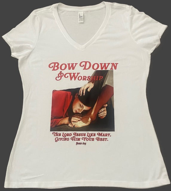 Women's White V-Neck Shirt